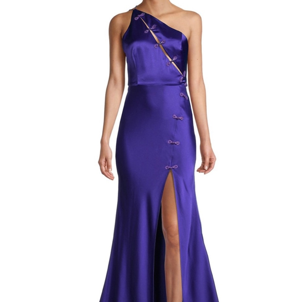 Sau Lee asymmetrical cut-out gown